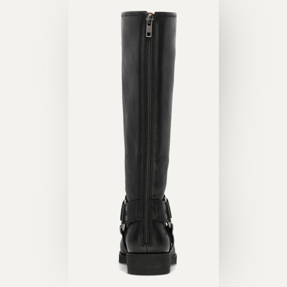 FRYE Phillip Harness Black Leather Riding Boots Back Zipper Size 10 - Picture 3 of 11